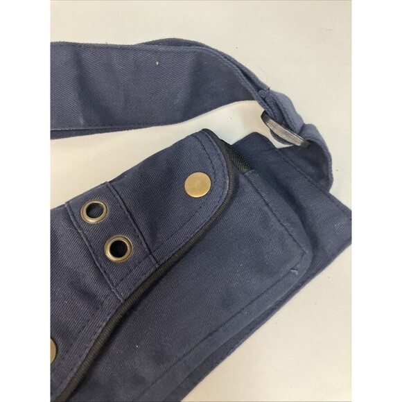 New W/Tag Kala Siddhartha Handmade Blue Sling Crossbody Bag Denim Multi Pocket - Picture 8 of 14